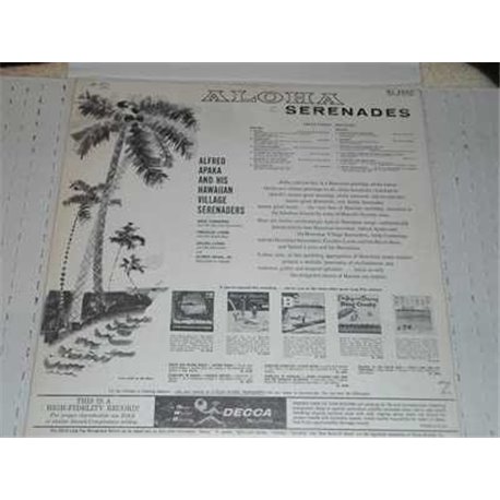 Aloha Serenades - Alfred Apaka - Andy Cummings Vinyl Lp For Sale