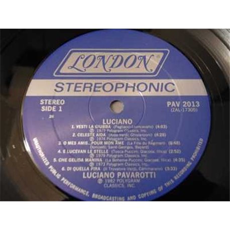 Luciano Pavarotti - Luciano LP Vinyl Record For Sale
