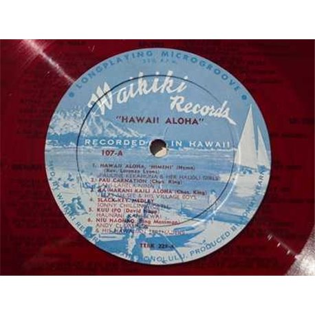 Hawaii Aloha - Echos Of Old Hawaii RED Vinyl LP Record For Sale