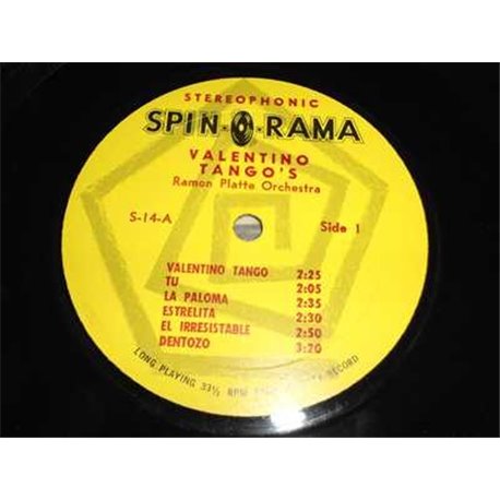 Rudolph Valentino Tangos - Ramon Platte Orchestra Vinyl Record For Sale