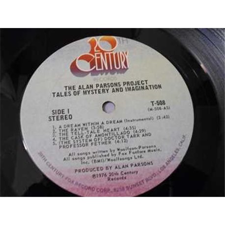 The Alan Parsons Project - Tales Of Mystery And Imagination Vinyl LP Record For Sale