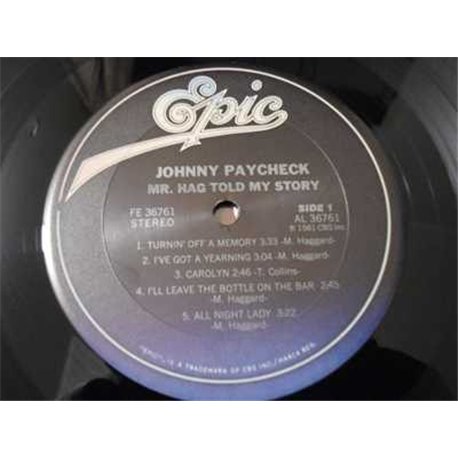 Johnny Paycheck - Mr. Hag Told My Story LP Vinyl Record For Sale