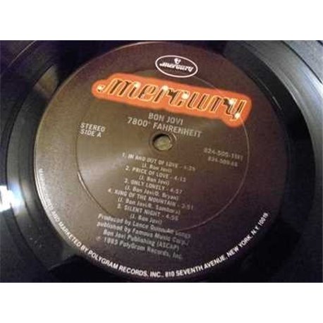 Bon Jovi - 7800° Fahrenheit LP Vinyl Record For Sale