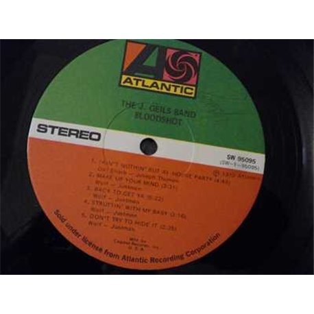J Geils Band - Bloodshot LP Vinyl Record For Sale