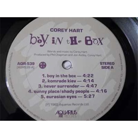 Corey Hart - Boy In The Box LP Vinyl Record For Sale