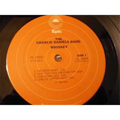 Charlie Daniels - Whiskey LP Vinyl Record For Sale