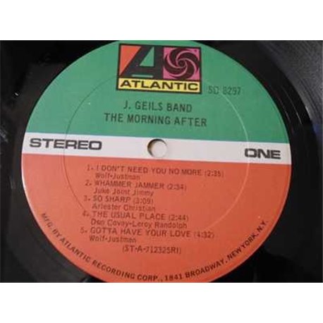 J Geils Band - The Morning After LP Vinyl Record For Sale