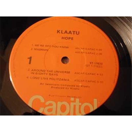 Klaatu - Hope LP Vinyl Record For Sale