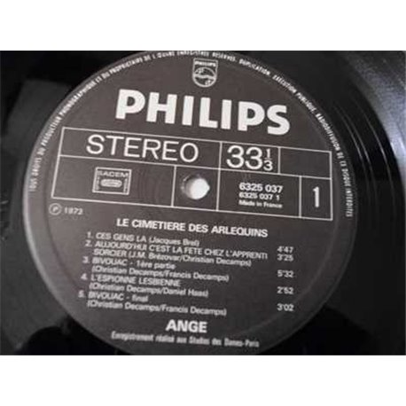 Ange - Le Cimetiere Des Arlequins LP Vinyl Record For Sale