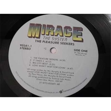 The System - The Pleasure Seekers PROMO LP Vinyl Record For Sale
