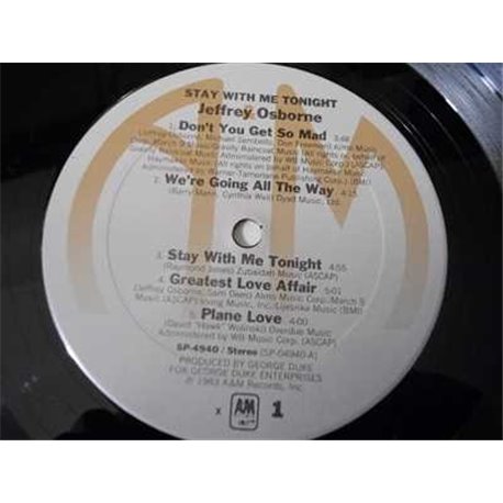 Jeffrey Osborne - Stay With Me Tonight LP Vinyl Record For Sale