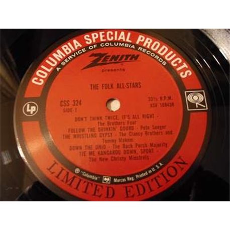 The Folk All Stars - 60s Folk Music Compilation LP Vinyl Record For Sale