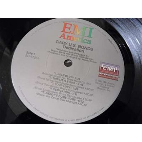Gary U.S. Bonds - Dedication LP Vinyl Record For Sale