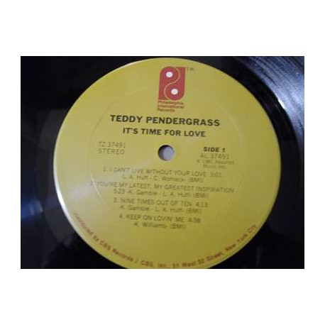 Teddy Pendergrass - It's Time For Love LP Vinyl Record For Sale