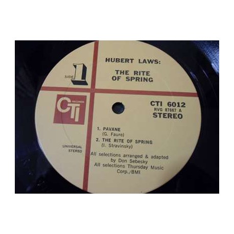 Hubert Laws - The Rite Of Spring LP Vinyl Record For Sale
