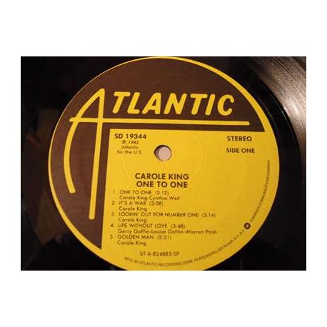 Carole King - One To One LP Vinyl Record For Sale