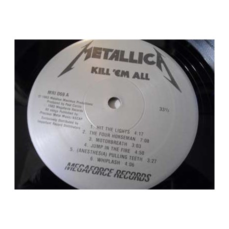 Metallica - Kill 'Em All LP Vinyl Record For Sale
