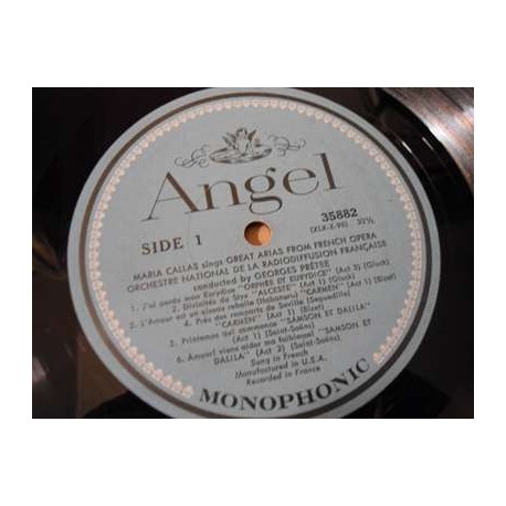 Maria Callas - Sings Great Arias From French Operas LP Vinyl Record For Sale