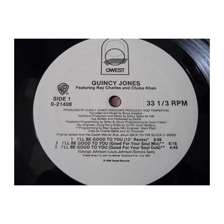 Quincy Jones - I'll Be Good To You 12" Maxi Single Vinyl Record For Sale