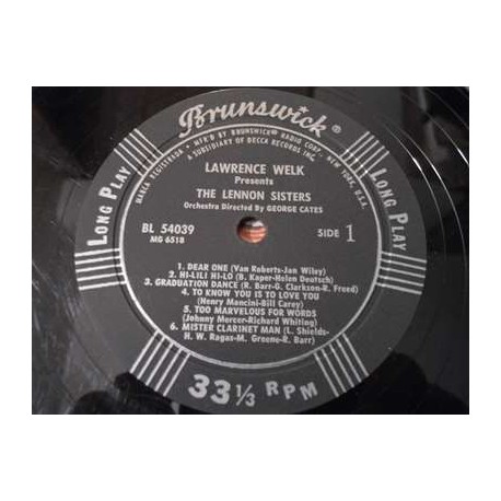 The Lennon Sisters - Lawrence Welk Presents The Lennon Sisters LP Vinyl Record For Sale