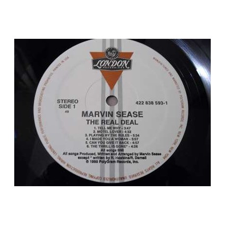 Marvin Sease - The Real Deal LP Vinyl Record For Sale