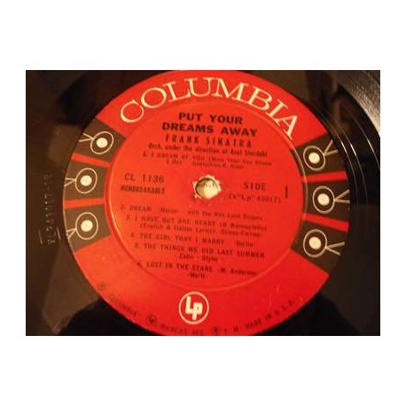Frank Sinatra - Put Your Dreams Away LP Vinyl Record For Sale