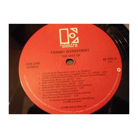 Tommy Overstreet - The Best Of Tommy Overstreet LP Vinyl Record For Sale