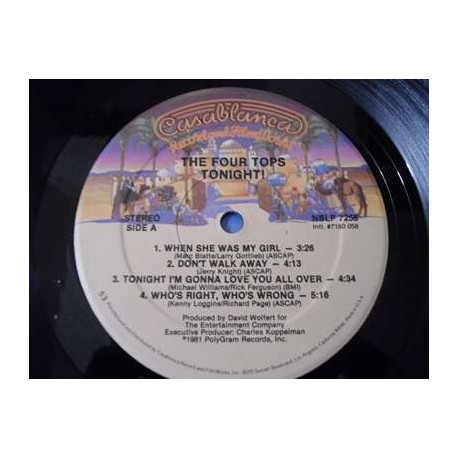The Four Tops - Tonight! LP Vinyl Record For Sale