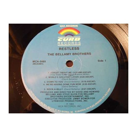 Bellamy Brothers - Restless LP Vinyl Record For Sale
