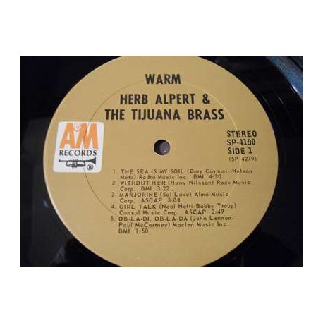 Herb Alpert - Warm LP Vinyl Record For Sale