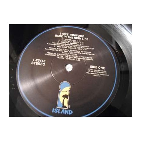 Steve Winwood - Back In The High Life LP Vinyl Record For Sale
