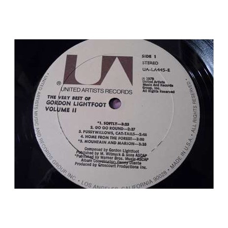 Gordon Lightfoot - The Very Best Of Gordon Lightfoot Vol. II LP Vinyl Record For Sale