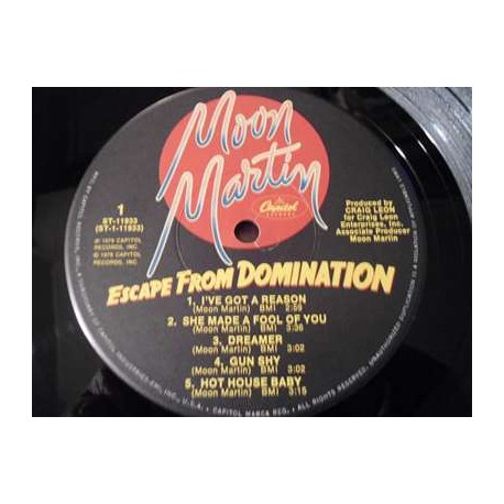 Moon Martin - Escape From Domination LP Vinyl Record For Sale