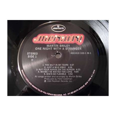 Martin Briley - One Night With A Stranger LP Vinyl Record For Sale