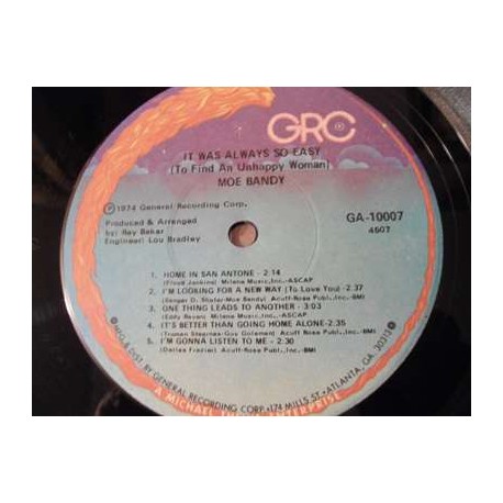 Moe Bandy - It Was Always So Easy LP Vinyl Record For Sale