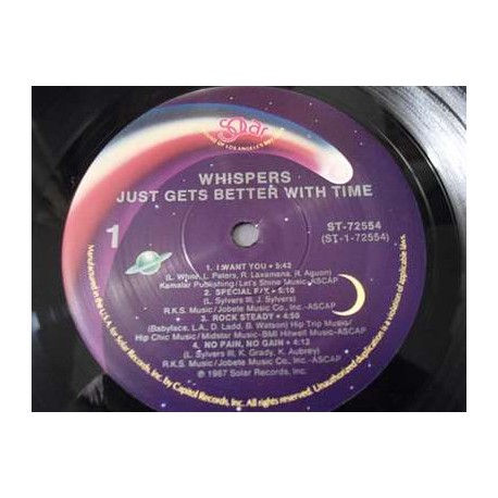 The Whispers - Just Gets Better With Time LP Vinyl Record For Sale