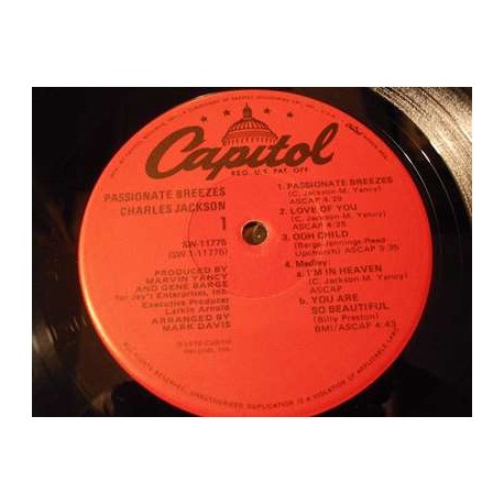 Charles Jackson - Passionate Breezes LP Vinyl Record For Sale