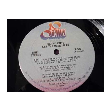 Barry White - Let The Music Play LP Vinyl Record For Sale