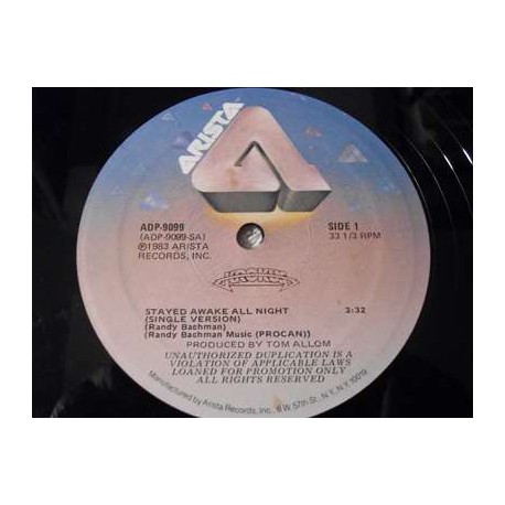 Krokus - Stayed Awake All Night 12" Single Vinyl Record For Sale