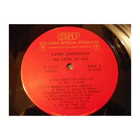 Lynn Anderson - No Love At All LP Vinyl Record For Sale
