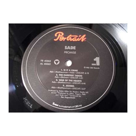 Sade - Promise LP Vinyl Record For Sale
