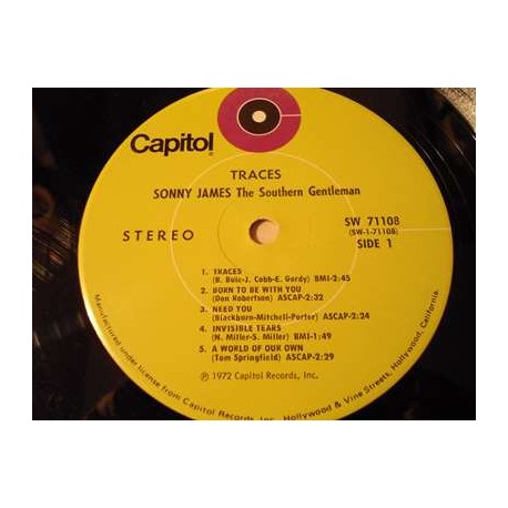 Sonny James - Traces LP Vinyl Record For Sale