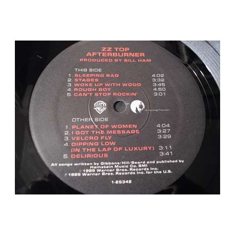 ZZ Top - Afterburner LP Vinyl Record For Sale