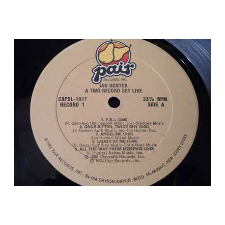 Ian Hunter - LIVE 2xLP Vinyl Record For Sale