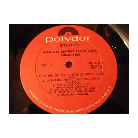 Manfred Mann's Earth Band - Solar Fire LP Vinyl Record For Sale