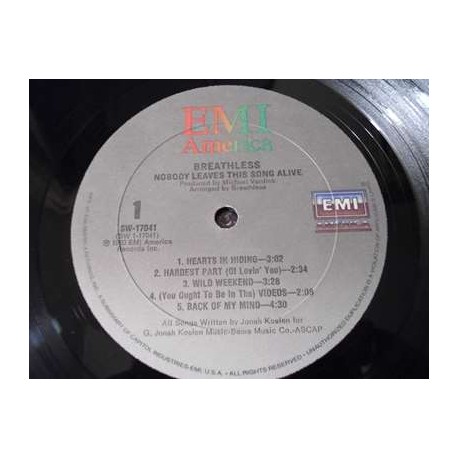 Breathless - Nobody Leaves This Song Alive LP Vinyl Record For Sale