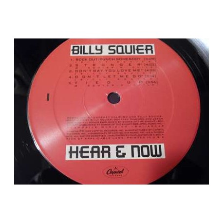 Billy Squier - Hear & Now LP Vinyl Record For Sale