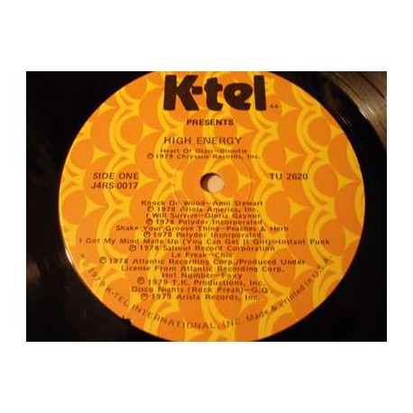 High Energy - 70s Hits Compilation LP Vinyl Record For Sale