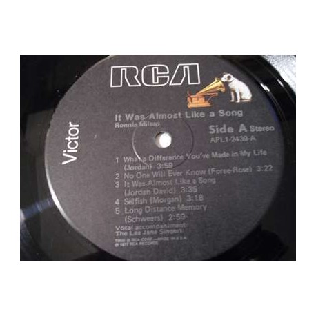 Ronnie Milsap - It Was Almost Like A Song LP Vinyl Record For Sale