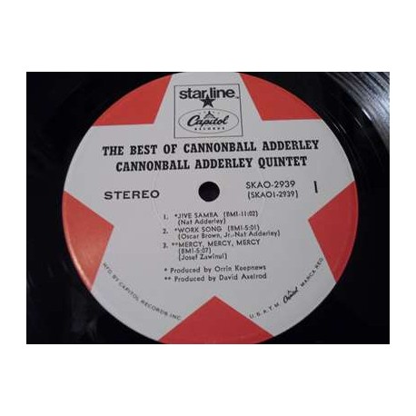 Cannonball Adderley - The Best Of Cannonball Adderley LP Vinyl Record For Sale